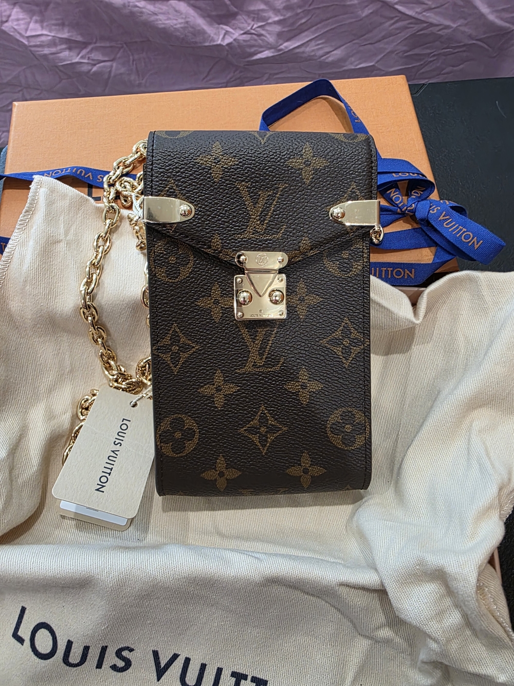 Louis Vuitton Monogram Phone Crossbody in Brown